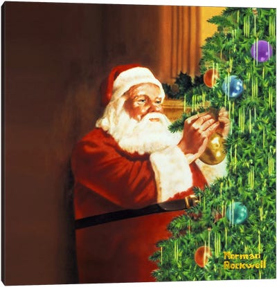 Holiday Greeting Canvas Art Print - Santa Claus Art