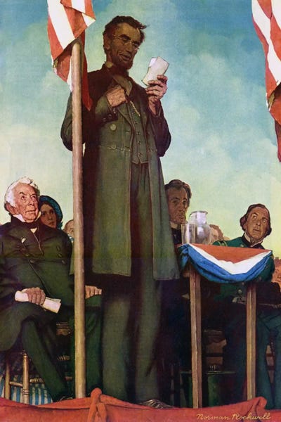 American Décor: Abraham Lincoln Delivering the Gettysburg Address by Norman Rockwell