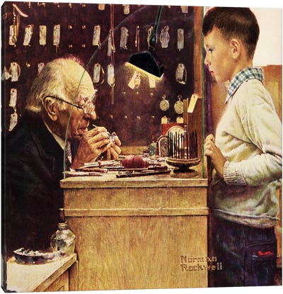 What Makes It Tick? Canvas Art Print - Norman Rockwell