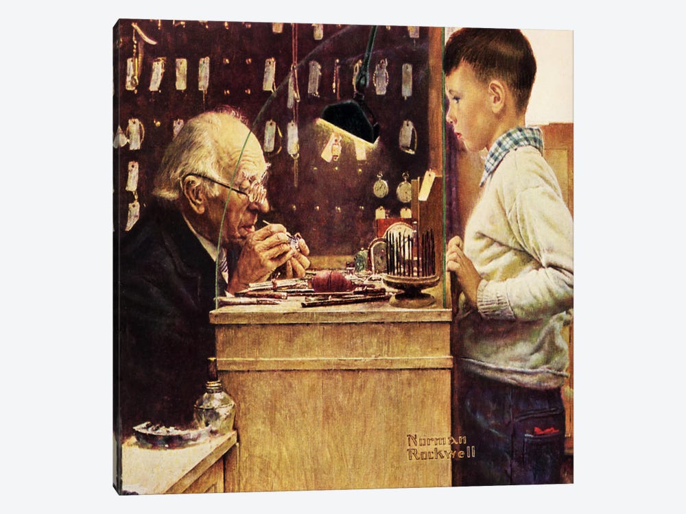 What Makes It Tick? by Norman Rockwell 1-piece Canvas Art