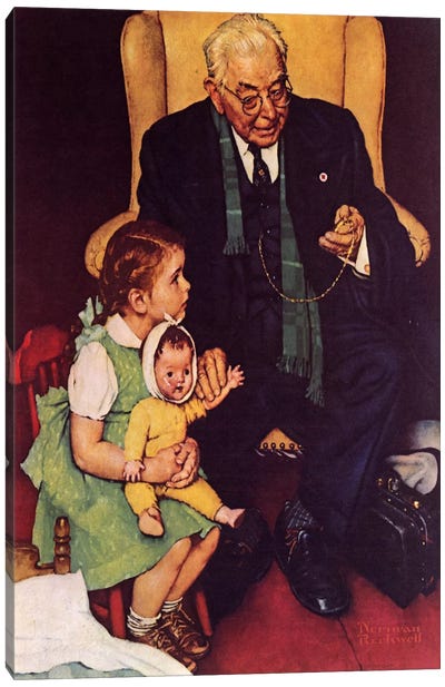 Doctor and Doll Canvas Art Print - Family Art