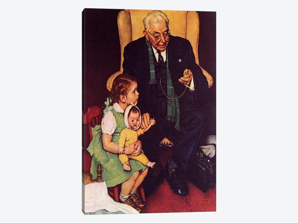 Doctor and Doll by Norman Rockwell 1-piece Canvas Art Print