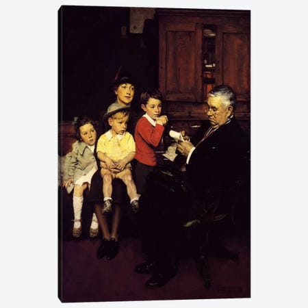 When the Doctor Treats Your Child Canvas Print #NRL196} by Norman Rockwell Canvas Wall Art