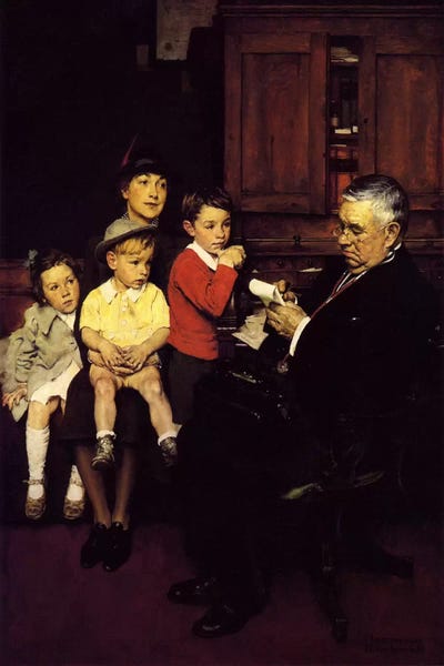 Norman Rockwell: When the Doctor Treats Your Child by Norman Rockwell