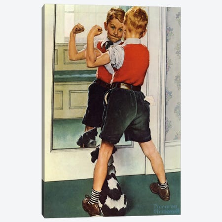 The Muscleman Close-up Canvas Print #NRL197} by Norman Rockwell Canvas Art
