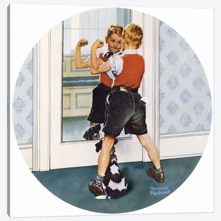 The Muscleman Canvas Print #NRL198} by Norman Rockwell Art Print