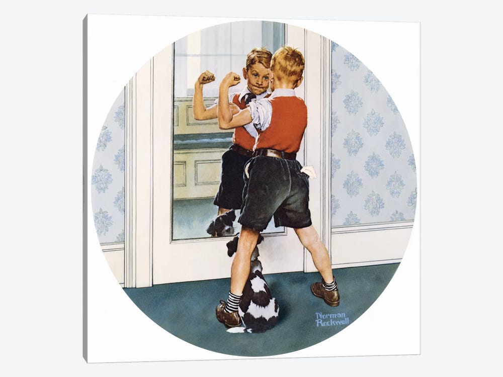 The Muscleman by Norman Rockwell 1-piece Art Print