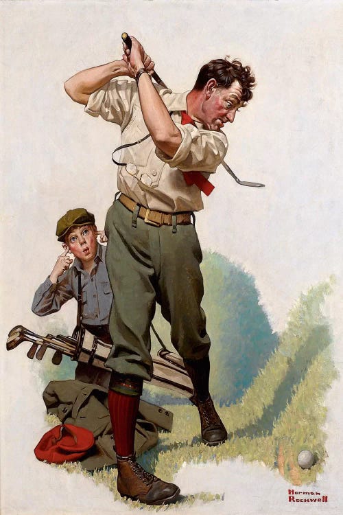 The Golfer by Norman Rockwell wall art