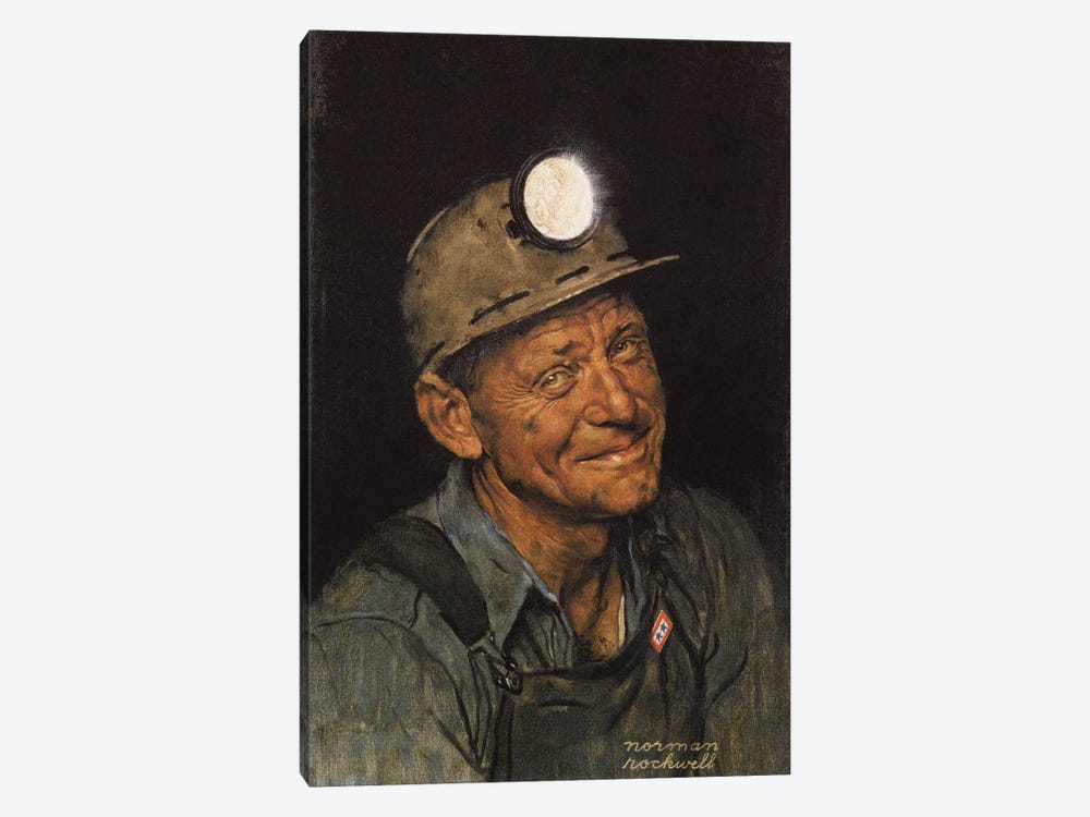 Mine America's Coal by Norman Rockwell 1-piece Canvas Print