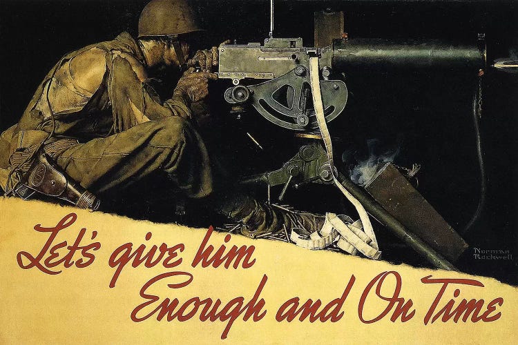 Let's Give Him Enough and on Time by Norman Rockwell wall art