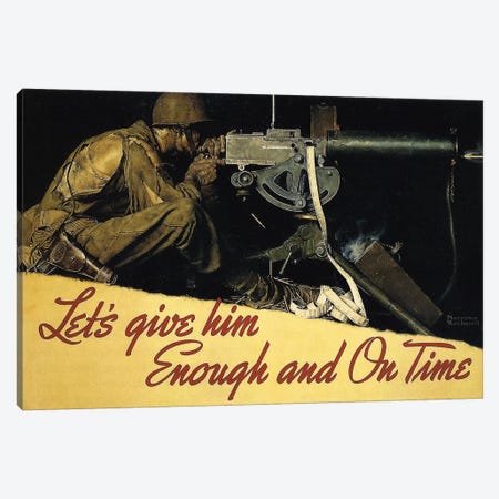 Let's Give Him Enough and on Time Canvas Print #NRL202} by Norman Rockwell Art Print