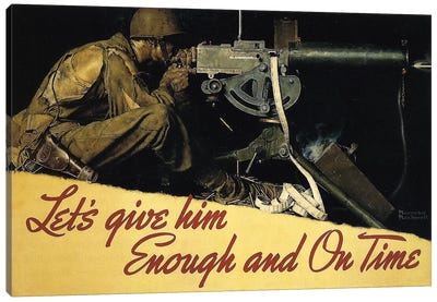 Let's Give Him Enough and on Time Canvas Art Print - Norman Rockwell
