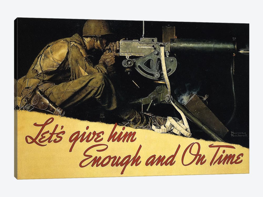 Let's Give Him Enough and on Time by Norman Rockwell 1-piece Canvas Artwork