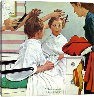 First Trip to the Beauty Shop Canvas Art Print - Norman Rockwell