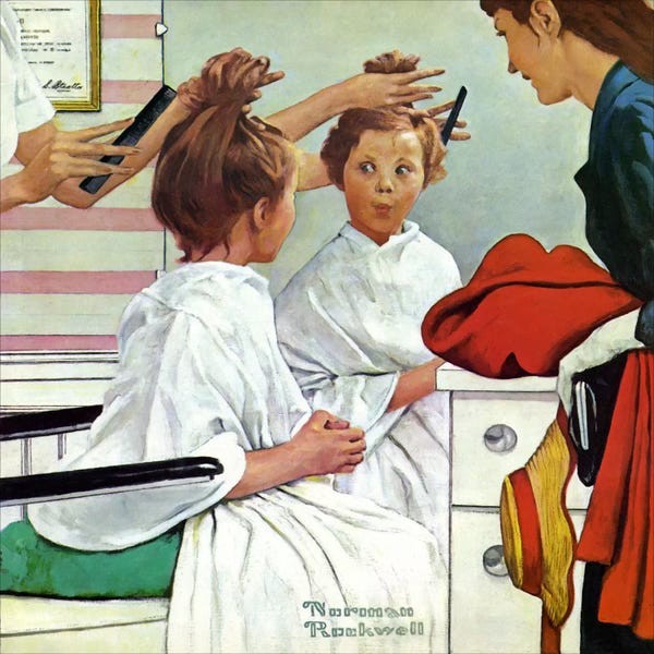 Norman Rockwell: First Trip to the Beauty Shop by Norman Rockwell