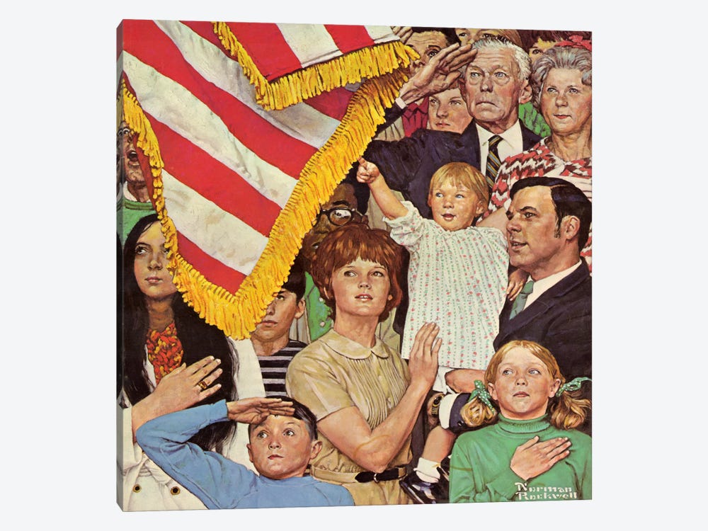 Salute the Flag by Norman Rockwell 1-piece Canvas Print