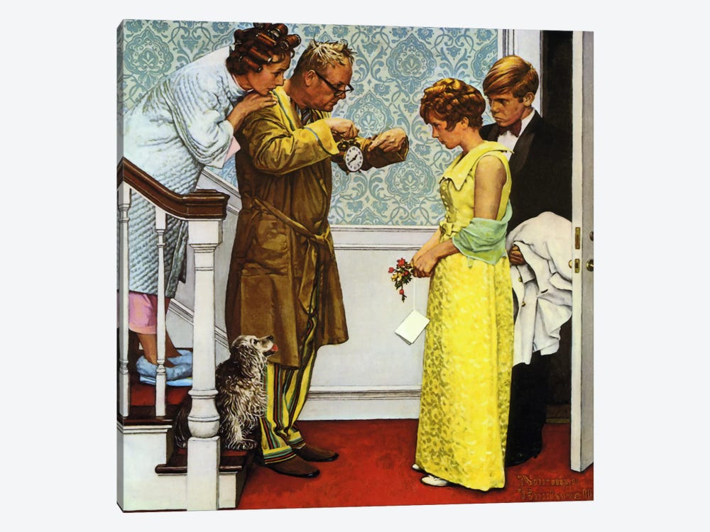 First Date - Home Late by Norman Rockwell 1-piece Art Print