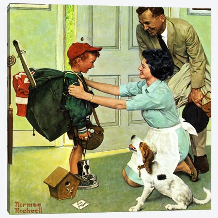 Home from Camp Canvas Print #NRL209} by Norman Rockwell Canvas Art Print