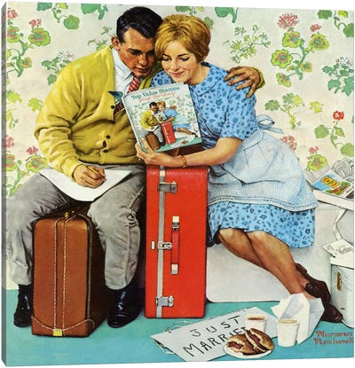 The Newlyweds Canvas Art Print - Norman Rockwell