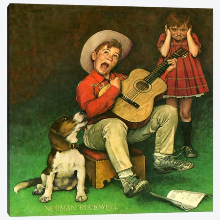 The Music Man Canvas Print #NRL211} by Norman Rockwell Canvas Art