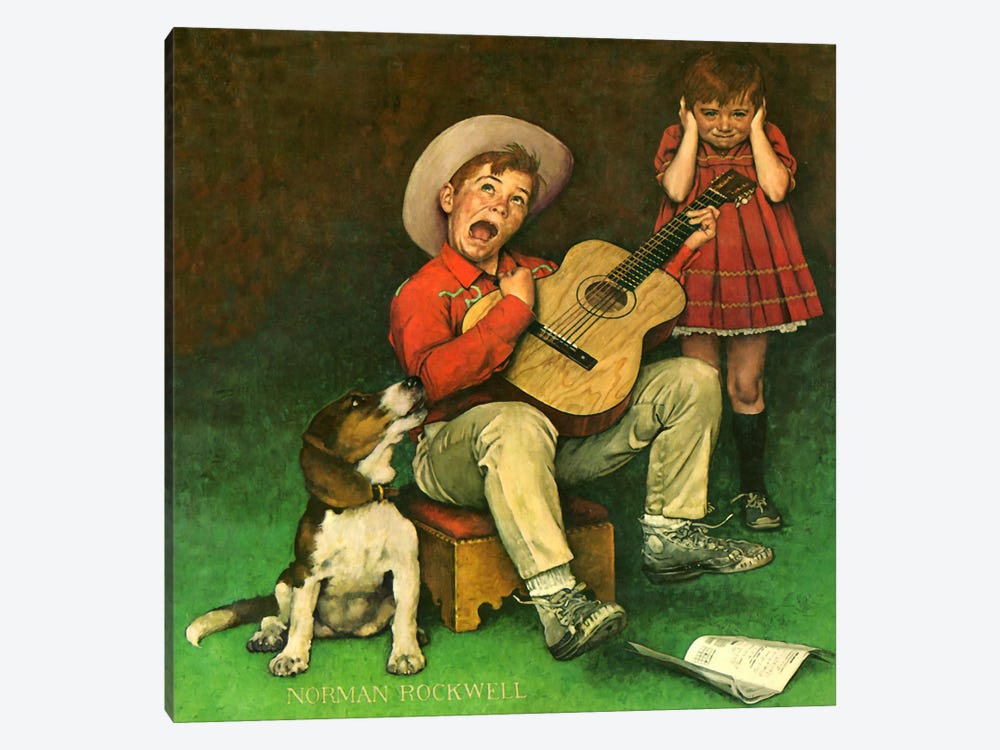 The Music Man by Norman Rockwell 1-piece Canvas Artwork