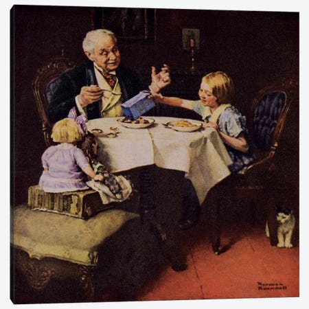 The More Raisins the Better the Pudding Canvas Print #NRL219} by Norman Rockwell Canvas Artwork