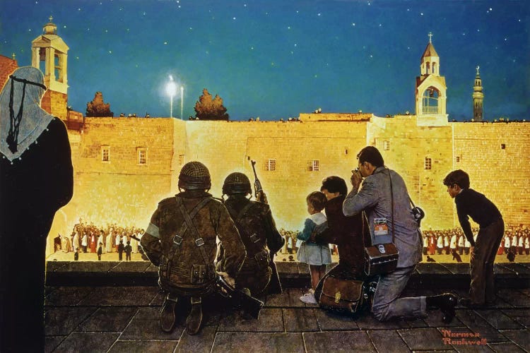 Uneasy Christmas in the Birthplace of Peace by Norman Rockwell wall art