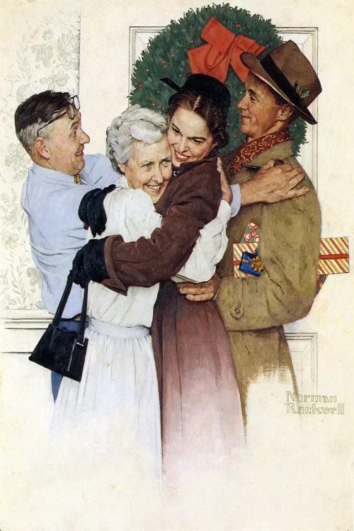 Home for Christmas by Norman Rockwell wall art