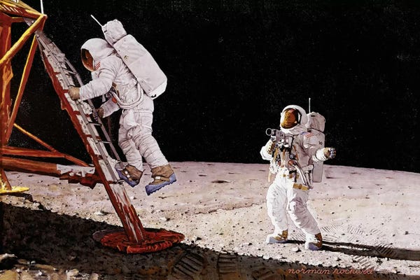 Norman Rockwell: The Final Impossibility: Man's Tracks on the Moon by Norman Rockwell