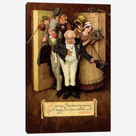World of Charles Dickens Canvas Print #NRL231} by Norman Rockwell Canvas Art
