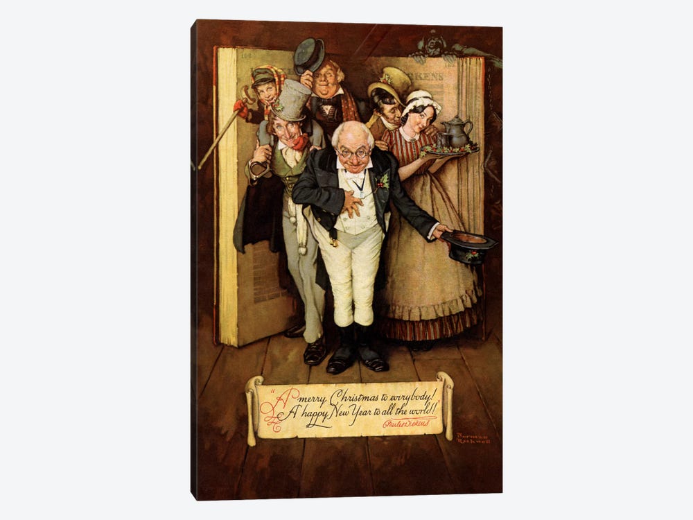 World of Charles Dickens by Norman Rockwell 1-piece Canvas Art