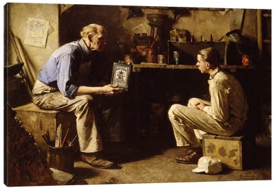 The Master and the Apprentice Canvas Art Print - Norman Rockwell