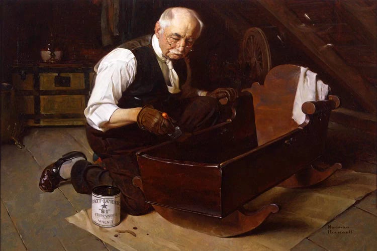 Grandpa's Gift by Norman Rockwell wall art