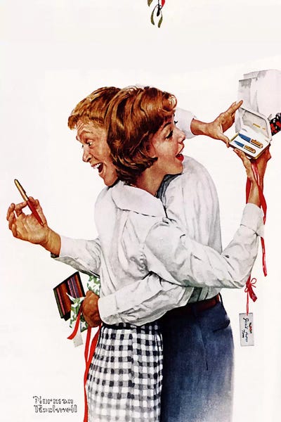 Norman Rockwell: They Gave Each Other a Parker 61 Pen by Norman Rockwell