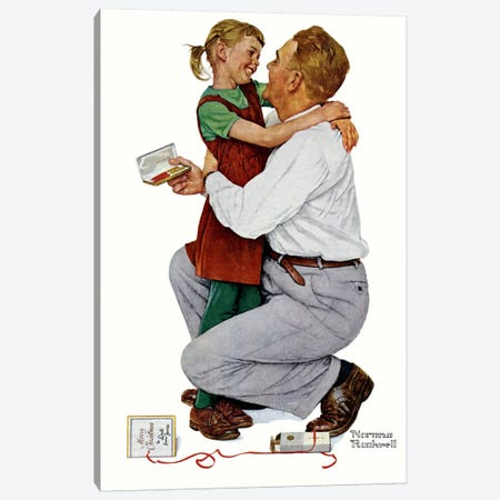 She Gave Me a Parker 61 Canvas Print #NRL248} by Norman Rockwell Art Print