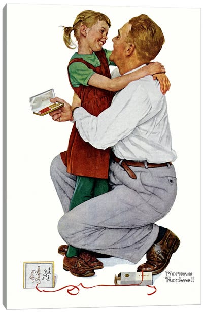 She Gave Me a Parker 61 Canvas Art Print - Norman Rockwell
