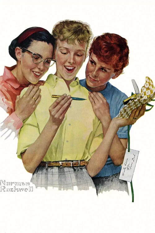 He Sent Me a Parker Pen by Norman Rockwell wall art