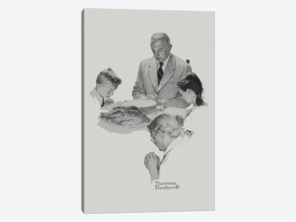 Thanksgiving by Norman Rockwell 1-piece Canvas Art Print