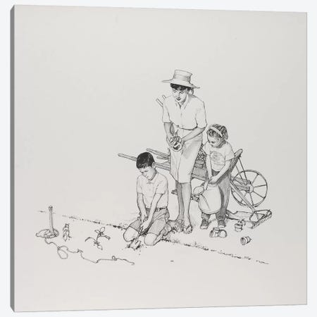 Planting the Garden Canvas Print #NRL259} by Norman Rockwell Canvas Artwork