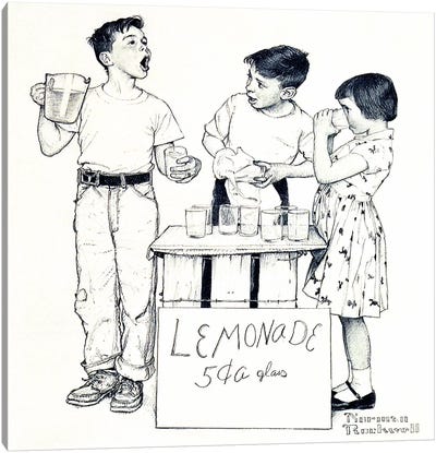 Lemonade Stand Canvas Art Print - Norman Rockwell