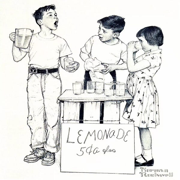 Norman Rockwell: Lemonade Stand by Norman Rockwell