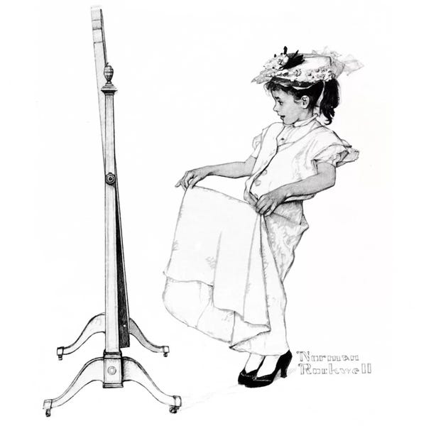 Norman Rockwell: Girl in Front of Mirror by Norman Rockwell