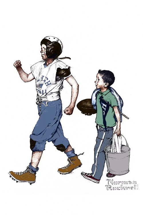 Football Hero by Norman Rockwell wall art
