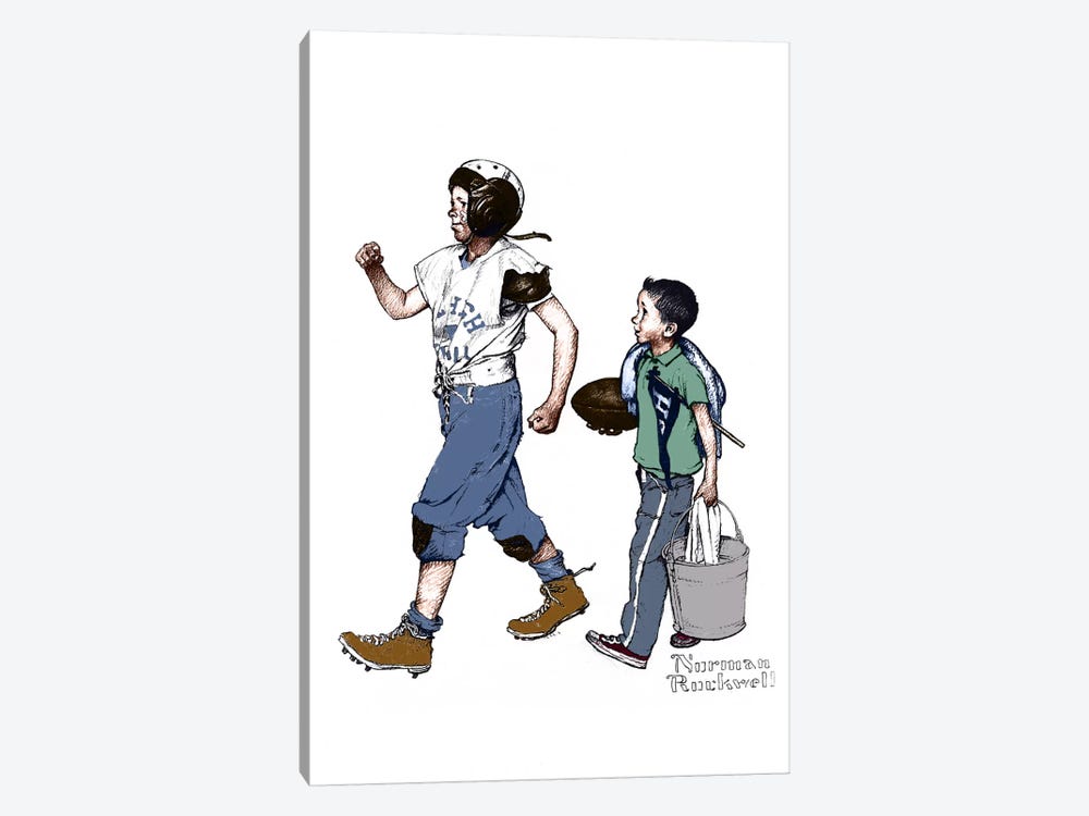 Football Hero by Norman Rockwell 1-piece Canvas Print