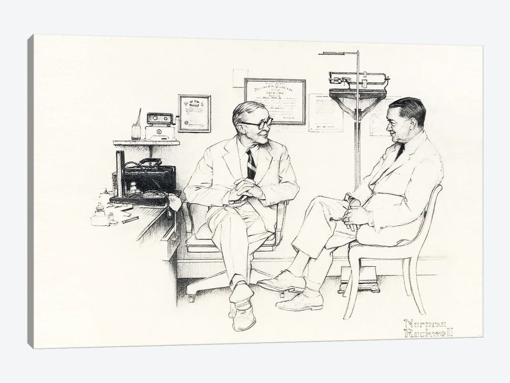 Doctor's Office by Norman Rockwell 1-piece Canvas Art