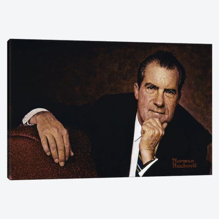 Portrait of Richard M. Nixon Canvas Print #NRL26} by Norman Rockwell Canvas Print