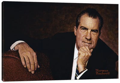 Portrait of Richard M. Nixon Canvas Art Print - Political & Historical Figure Art