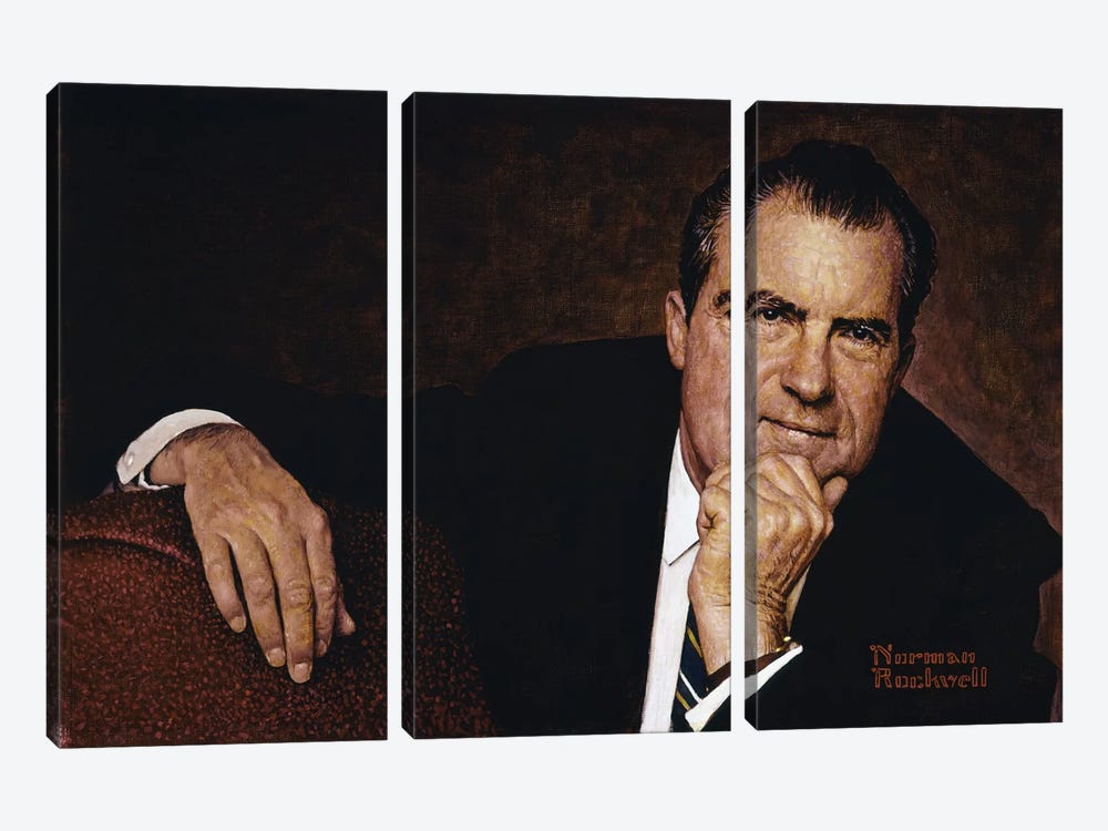 Portrait of Richard M. Nixon by Norman Rockwell 3-piece Art Print