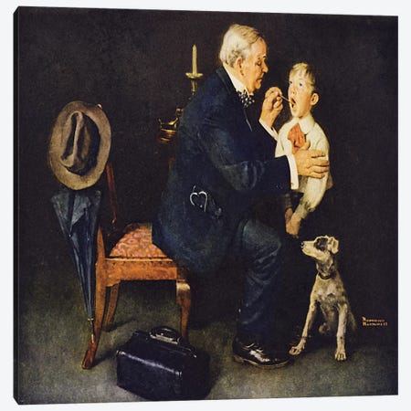 "The Same Advice I Gave Your Dad…Listerine After" Canvas Print #NRL273} by Norman Rockwell Canvas Artwork