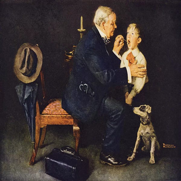 Norman Rockwell: "The Same Advice I Gave Your Dad…Listerine After" by Norman Rockwell